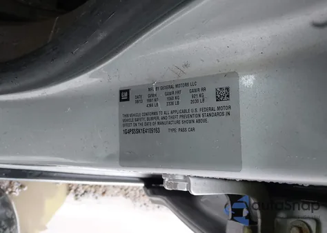 2014 Buick Verano Leather Group из США, поврежденный, VIN 1G4PS5SK1E4109163